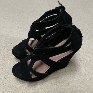 Top Moda Black Wedge Heels